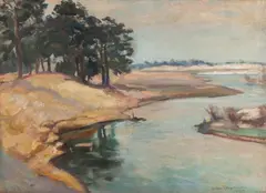 Stephan Filipkiewicz, Dzika plaża w Jastrzębiej Górze, 1924 r., 1924, olej, płótno