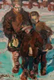Fryderyk Pautsch, Grupka dzieci, 1909 r., 1909, olej, tektura