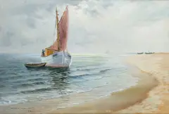 M. Wyszkowski, Pejzaż z Helu, 1935 r., 1935, olej, płótno, 46