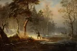 Ehrenfried Wahlqvist, Na polowaniu, 1860 r., 1860, olej, płótno