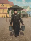Konstanty Szewczenko, Nosiwoda na rynku w Kazimierzu, olej, płótno