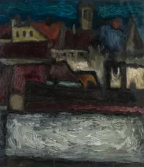 Józef Hałas, Pejzaż, olej, płótno