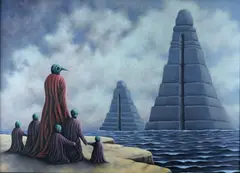 12/2022, 2022 r. by Damian Leszczyński, 2022, olej, płyta, sold Dec 2024