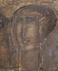 Ryszard Stryjec, Głowa, technika mieszana, papier, 31