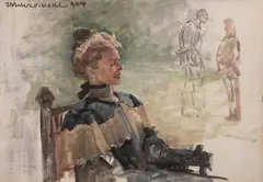 Jacek Malczewski, Portret pani Marii Balowej, 1904 r., 1904, olej, papier naklejony na tekturę