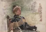 Jacek Malczewski, Portret pani Marii Balowej, 1904 r., 1904, olej, papier naklejony na tekturę
