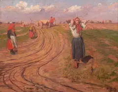 Włodzimierz Tetmajer, Po żniwach, olej, płótno