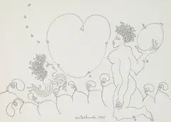 Kompozycja erotyczna, 1995 by Jan Dobkowski, 1995, ołówek, papier, 15, sold Nov 2024