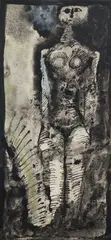 Jan Lebensztejn, Akt, 1956, 1956, gwasz, tusz, akwarela, papier