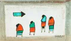 Witold-K, Z cyklu Ludzie, 1972, 1972, akryl, papier, 23