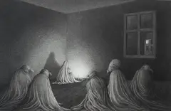Insomnia I, 2017 by Damian Leszczyński, 2017, ołówek, papier, sold Nov 2024
