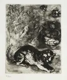 Marc Chagall, Les deux Perroquets, le Roi & son Fils (la Fintaine Fables), akwaforta, papier