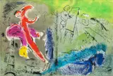 Marc Chagall, Wizja Paryża, litografia, papier
