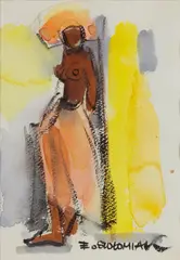Ewa Oszołomiak, Akt kobiecy, akwarela, papier