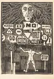 Jan Sawka, Stress, 1969, 1969, linoryt, papier