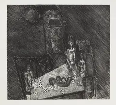 Jerzy Piotrowicz, Bez tytułu, akwaforta, akwatinta, papier