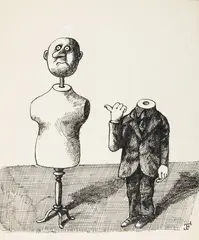Jerzy Flisak, Bez tytułu, tusz, papier