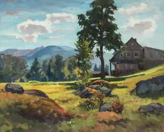 Franz von Jackowski, Widok na Śnieżne Kotły, 1944 r., 1944, olej, płótno