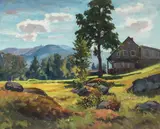 Franz von Jackowski, Widok na Śnieżne Kotły, 1944 r., 1944, olej, płótno