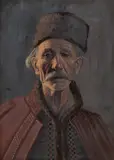 Konstanty Szewczenko, Portret kaszuba, olej, tektura