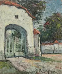 Józef Charyton, Stara brama, 1968 r., 1968, olej, płótno