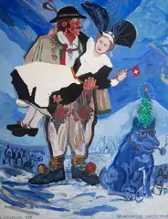 Edward Dwurnik, Szwajcarska narzeczona, olej, płótno