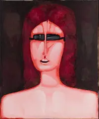 Jerzy Nowosielski, Portret kobiety w okularach, 1981, 1981, olej, płótno