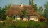Konstanty Niemczykiewicz, Przed dworkiem, 1894 r., 1894, olej, płyta, 20