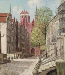 Leo Hohlfeld, Ulica Mariacka w Gdańsku, 1942, 1942, olej, płótno