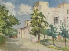 Maria Chybińska, Katedra w Poznaniu, 1945-1947, akwarela, papier