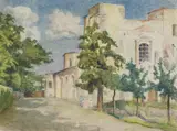 Maria Chybińska, Katedra w Poznaniu, 1945-1947, akwarela, papier