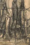 Henryk Mądrawski, Kompozycja z postaciami, 1964, 1964, tusz lawowany, papier