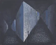 Konstanty Gorbatowski, Pejzaż z architekturą, 1972, 1972, olej, płótno
