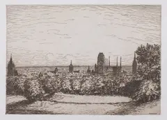 Berthold Hellingrath, Panorama Gdańska, akwaforta, papier, 15