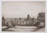 Berthold Hellingrath, Panorama Gdańska, akwaforta, papier, 15