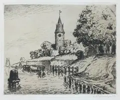 Berthold Hellingrath, Twierdza Wisłoujście, akwaforta, papier