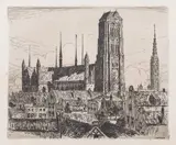 Berthold Hellingrath, Bazylika Mariacka w Gdańsku, akwaforta, papier