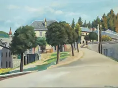 Abraham Weinbaum, Widok z Condat, 1938 r., 1938, akwarela, gwasz, pastel, papier