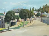 Abraham Weinbaum, Widok z Condat, 1938 r., 1938, akwarela, gwasz, pastel, papier