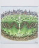 Jacek Yerka, Wytworna Trydaknia, 2019, 2019, kredki, ołówek, papier