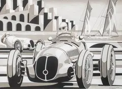 Tomasz Kostecki, Grand Prix Monaco, 2024, 2024, akwarela, papier
