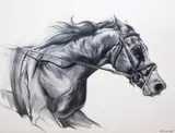 Weronika Formejster, Race Horse, 2024, 2024, olej, płótno