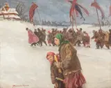 Teodor Axentowicz, Święto Jordanu, olej, tektura