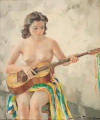 Igor Talwiński, Akt z gitarą, olej płótno
