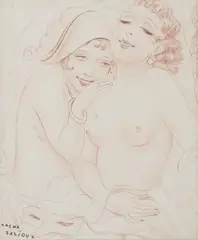 Sacha Zaliouk, Portret Josephine Baker, sangwina, papier