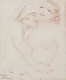 Sacha Zaliouk, Portret Josephine Baker, sangwina, papier