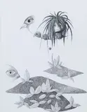 Kazimierz Mikulski, Kompozycja surrealistyczna, tusz, ołówek, papier