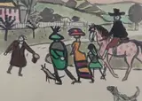 Juliusz Studnicki, Spotkanie, ok. 1956 r., 1956, tusz, akwarela, papier