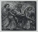 Stefan Mrozewski, Złożenie do grobu, 1929, 1929, drzeworyt, papier
