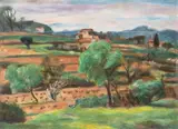 Józef Pankiewicz, Widok z okolic Saint-Tropez, 1922 r., 1922, olej, deska, 25
